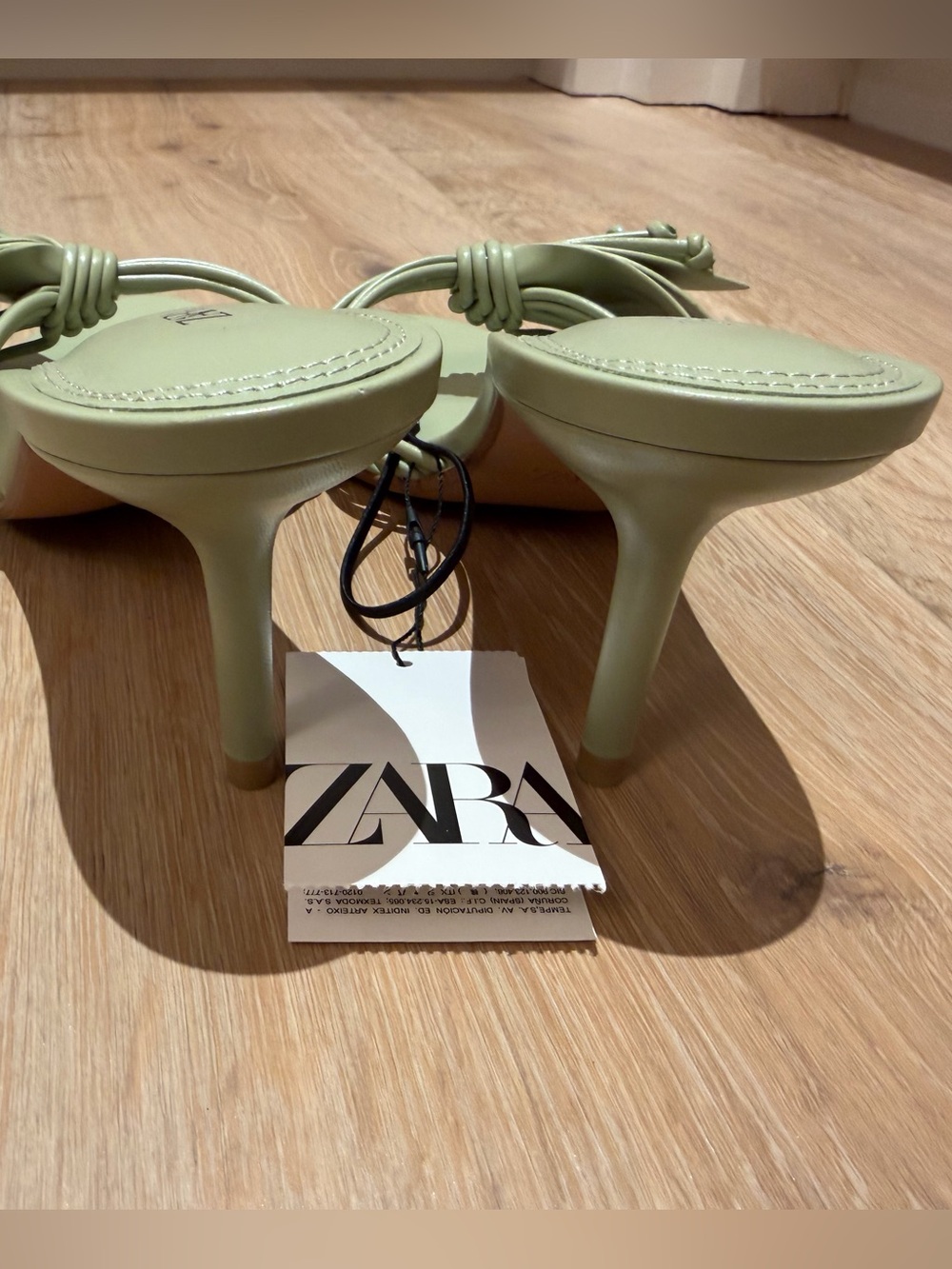 Zara Women’s Strappy Knot Mule - Sage Green - Picture 5 of 6